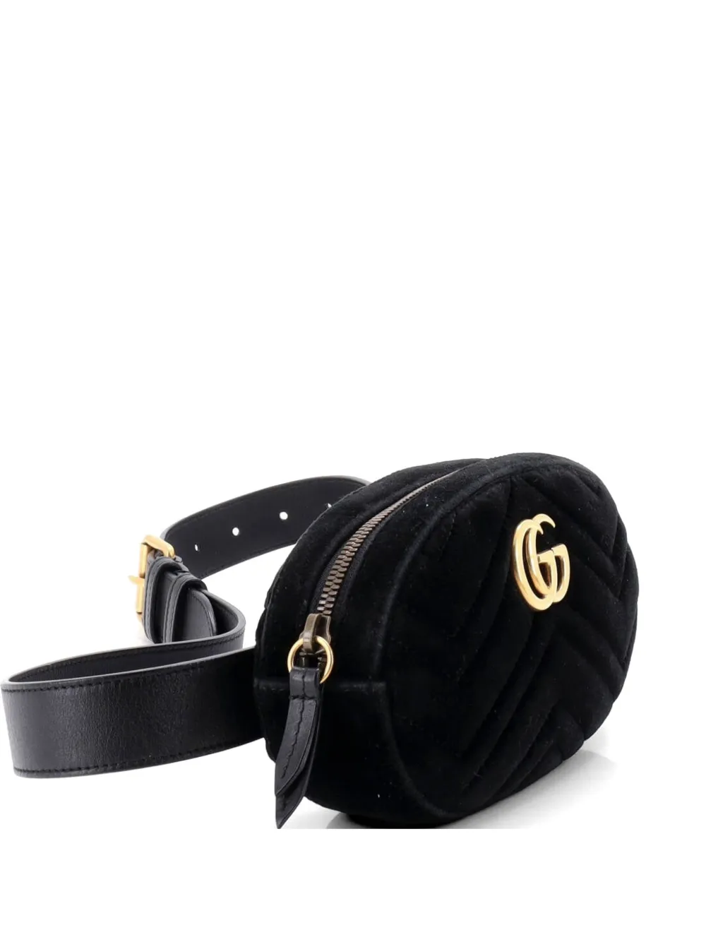 Gucci Pre-Owned GG Marmont Matelasse Velvet belt bag - Nero