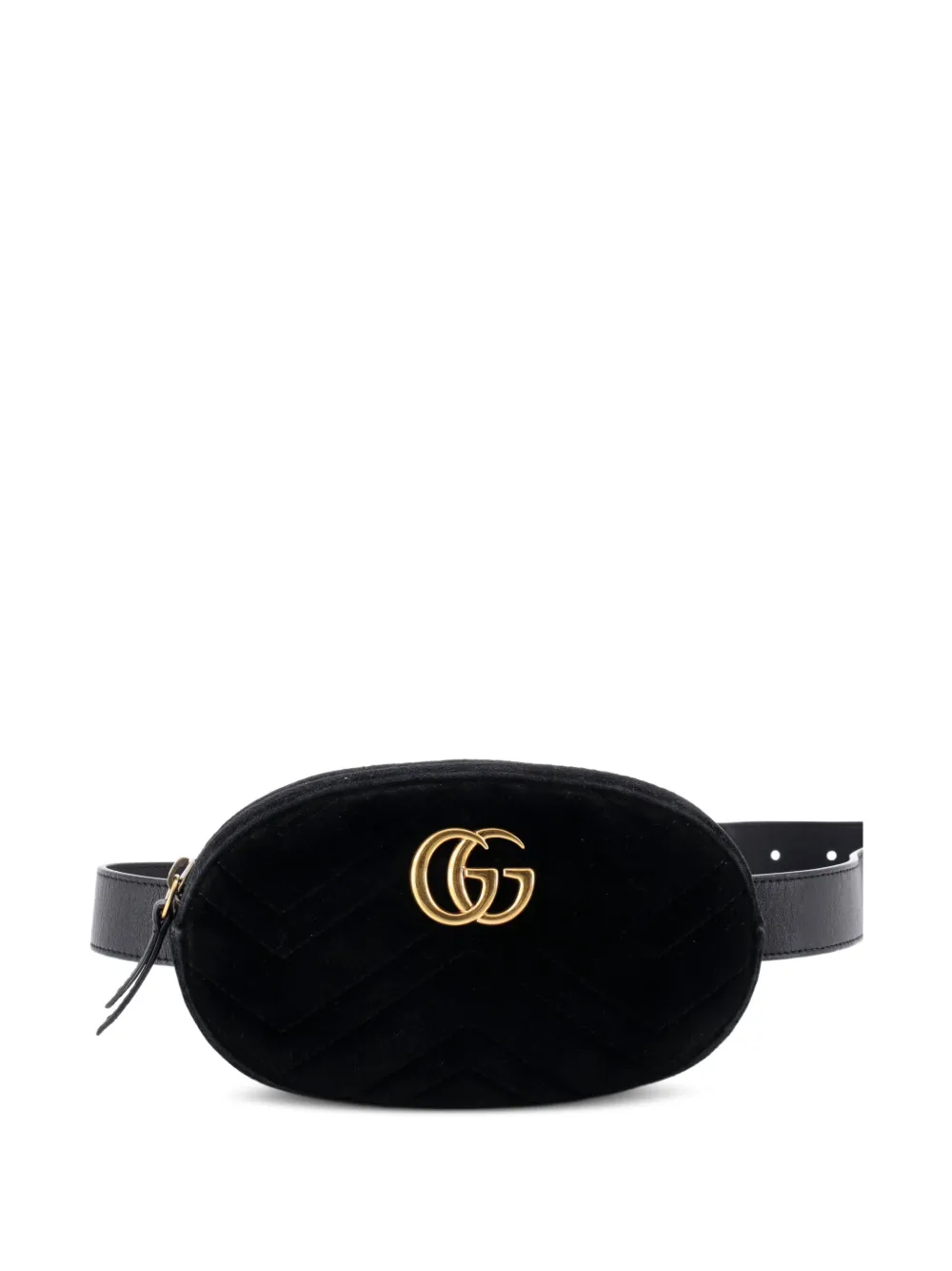 Gucci Pre-Owned GG Marmont Matelasse Velvet belt bag - Nero