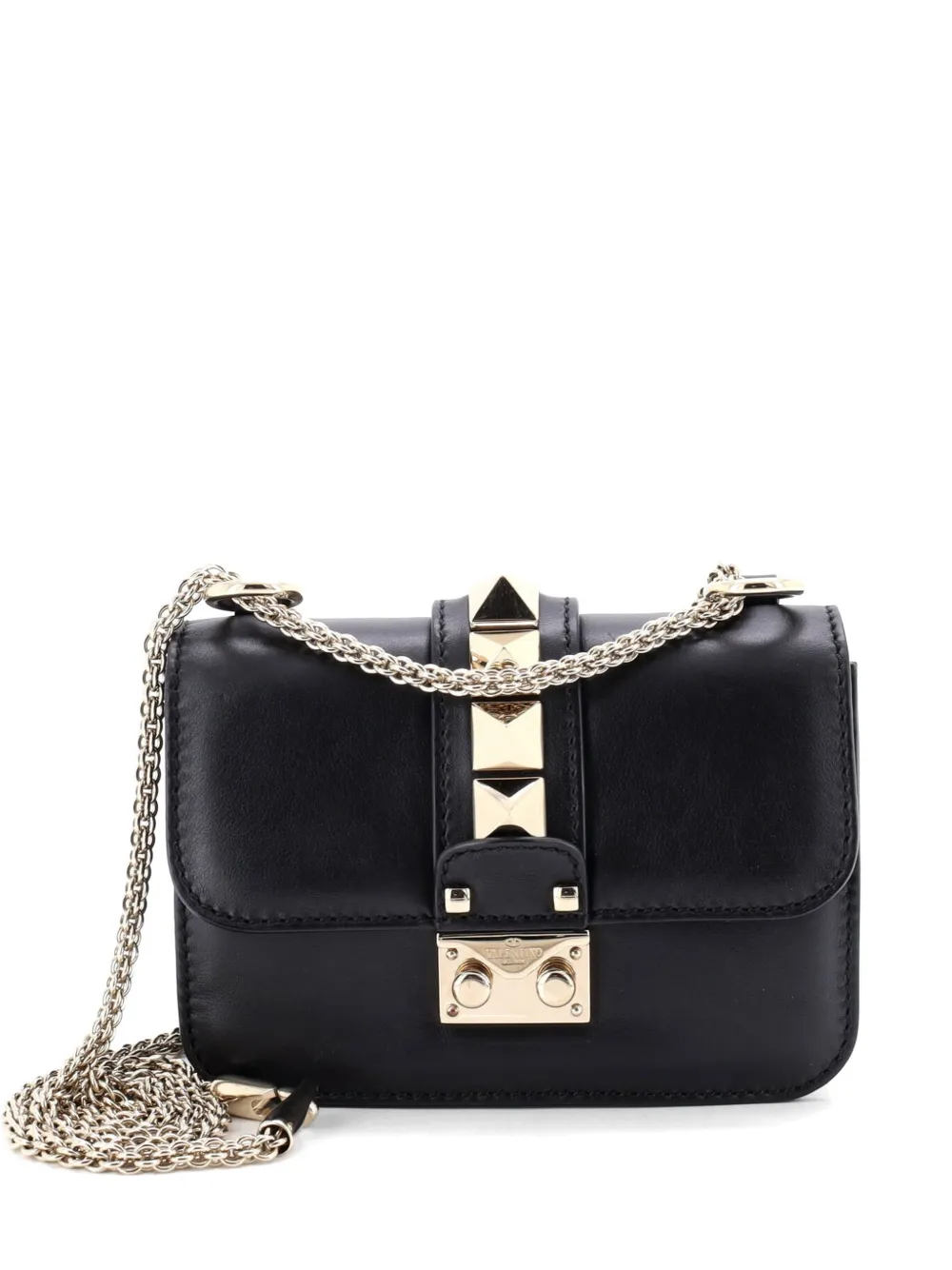 Valentino Garavani Pre-Owned Glam Lock Shoulder Bag Leather Mini crossbody bag - Nero