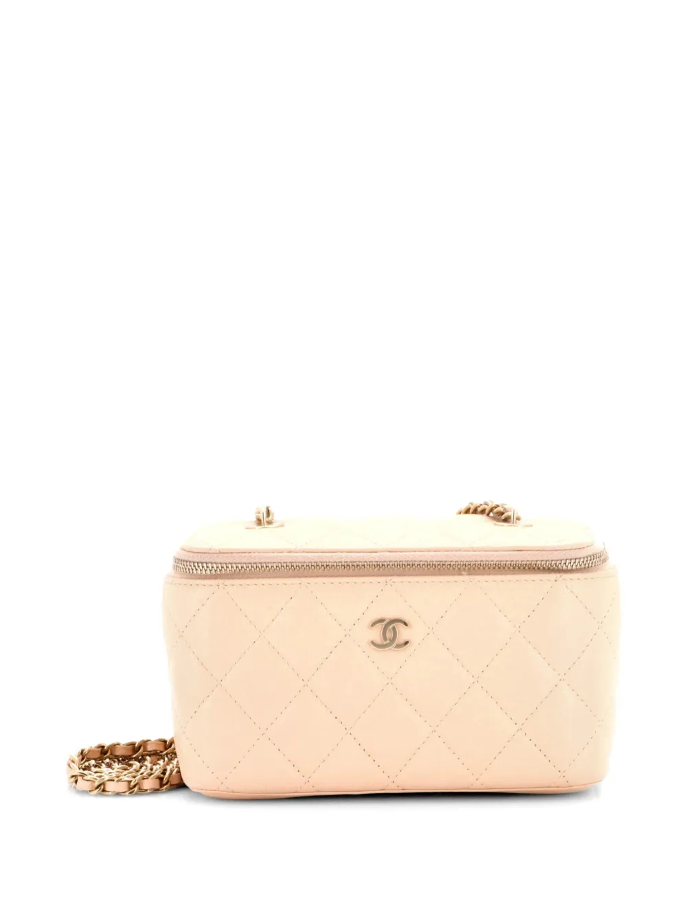 CHANEL Pre-Owned Kleine Classic Vanity Case with Chain Quilted Caviar Umhängetasche - Rosa