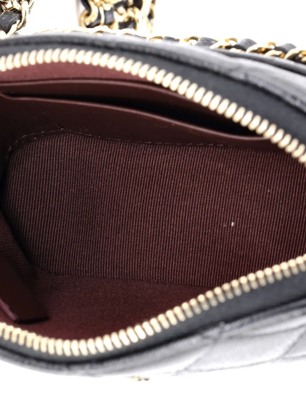 CHANEL Pre-Owned ココマーク ドーム ジップ クラッチウィズチェーン
