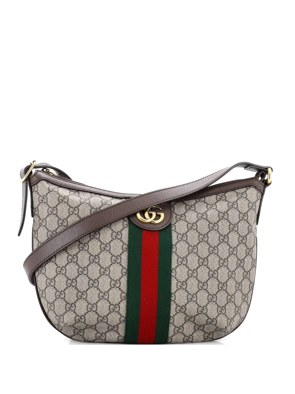 Gucci Pre-Owned Ophidia Half Moon Hobo GG Coated Canvas Small crossbody bag - Marrone