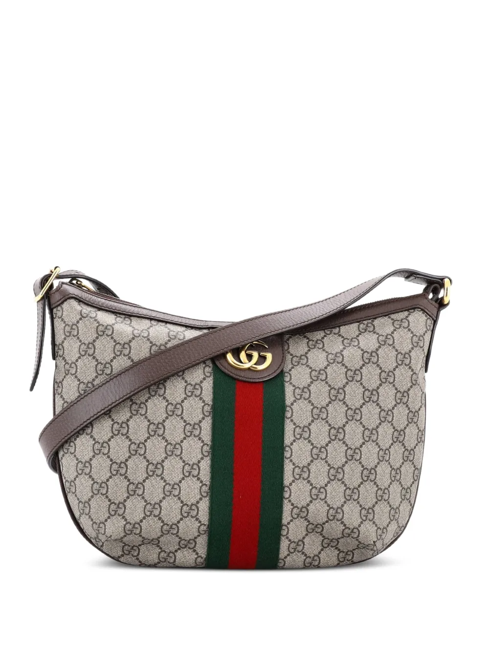 Gucci Pre-Owned Ophidia Half Moon Hobo GG Coated Canvas Small crossbody bag - Marrone
