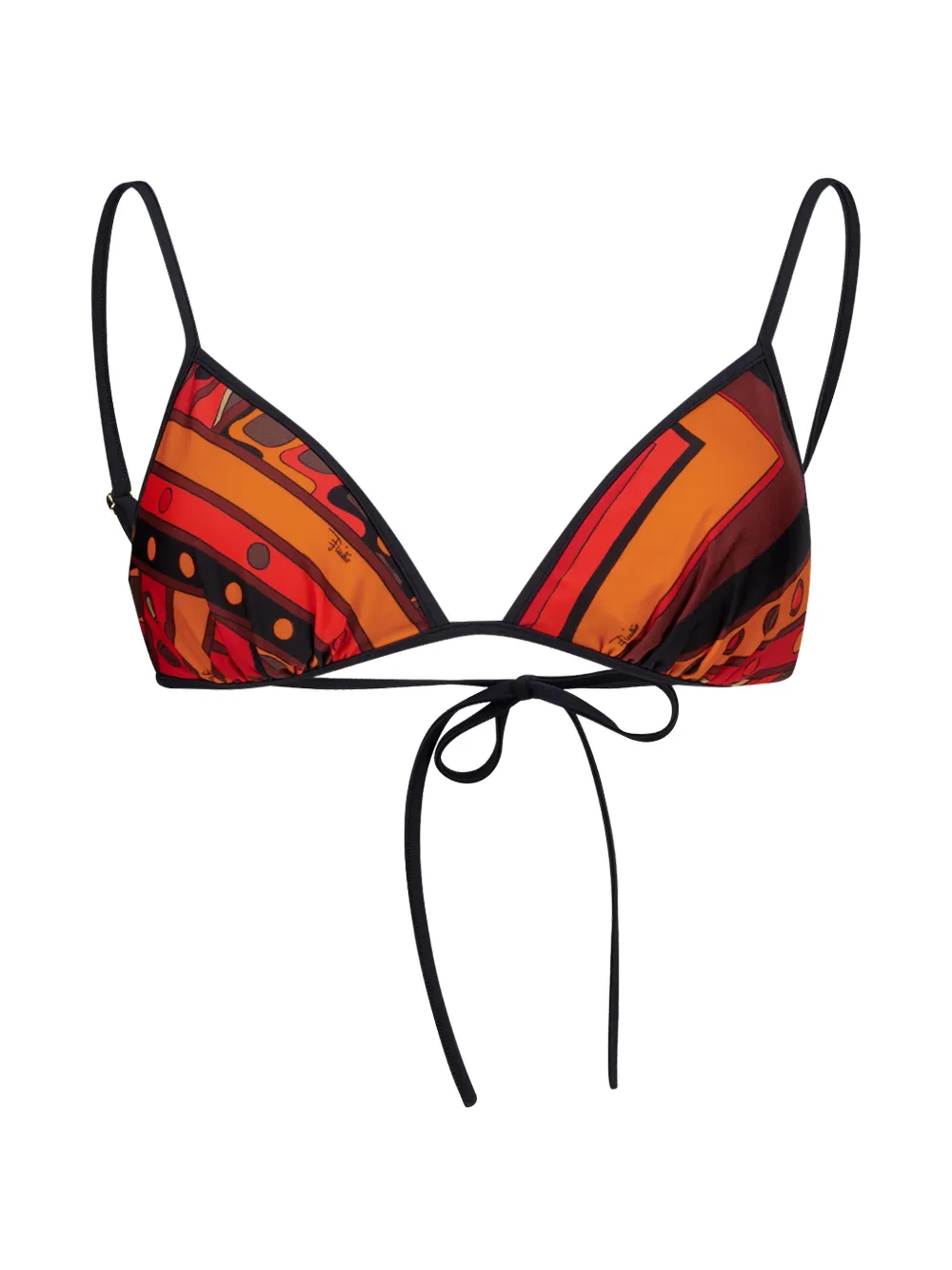 PUCCI Vivara-print reversible bikini top - Arancione