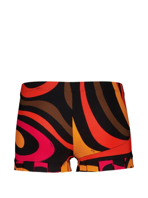 PUCCI Iride-print pleated-trim mini shorts