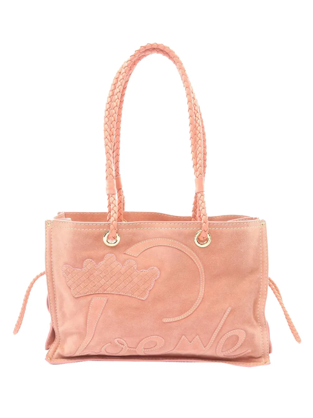 Loewe Pre-Owned 2010-2026 Suede Crown Rectangular tote bag - Rosa