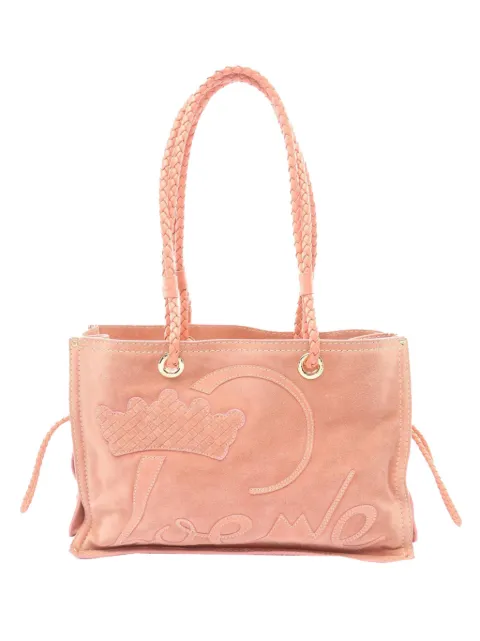 Loewe Pre-Owned 2010-2026 스웨이드 크라운 직사각 토트 백