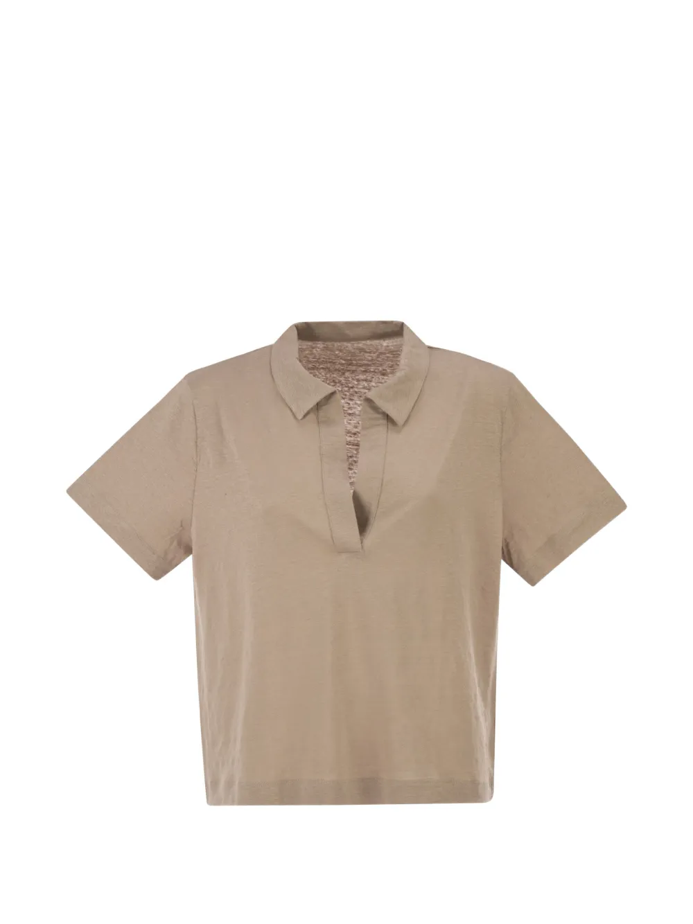 Majestic Filatures cropped V-neck polo shirt - Toni neutri