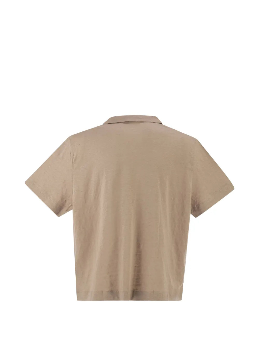 Majestic Filatures Cropped poloshirt met V-hals Beige