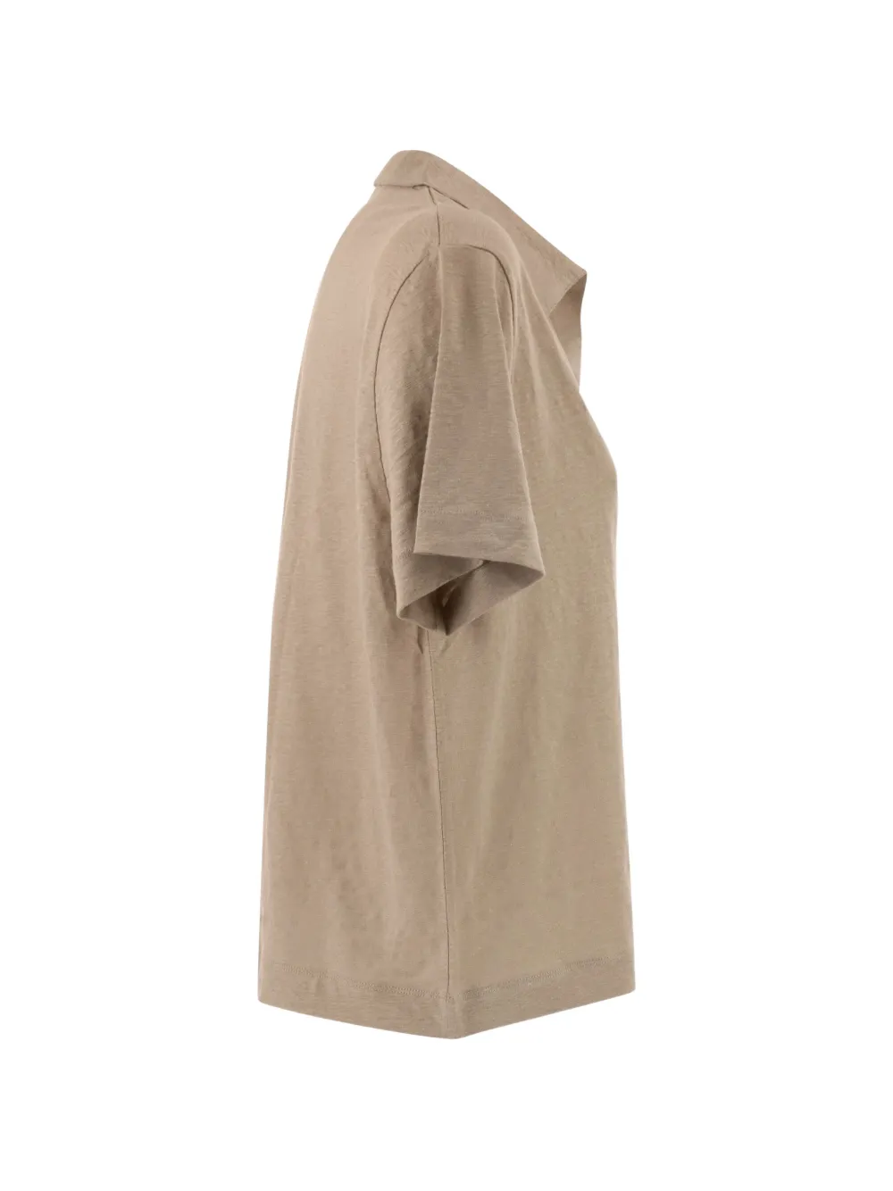 Majestic Filatures Cropped poloshirt met V-hals Beige