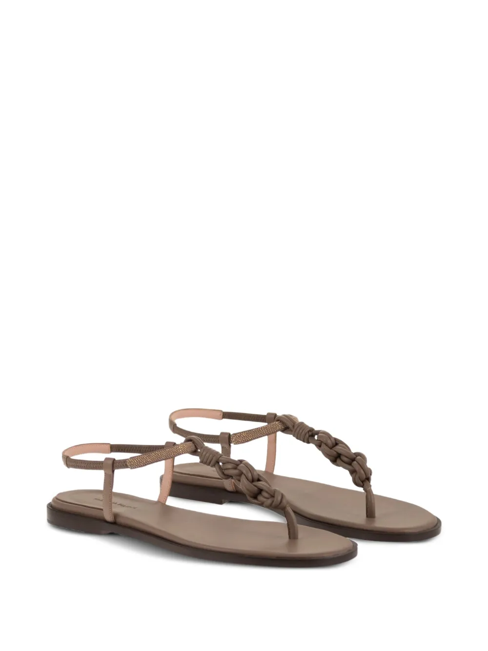 Fabiana Filippi braided-strap leather sandals Beige