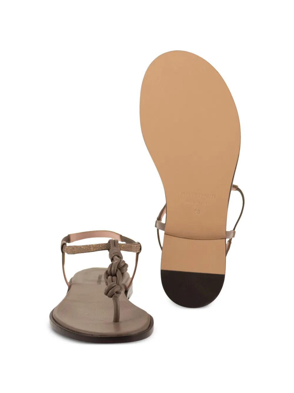 Fabiana Filippi braided-strap leather sandals Beige