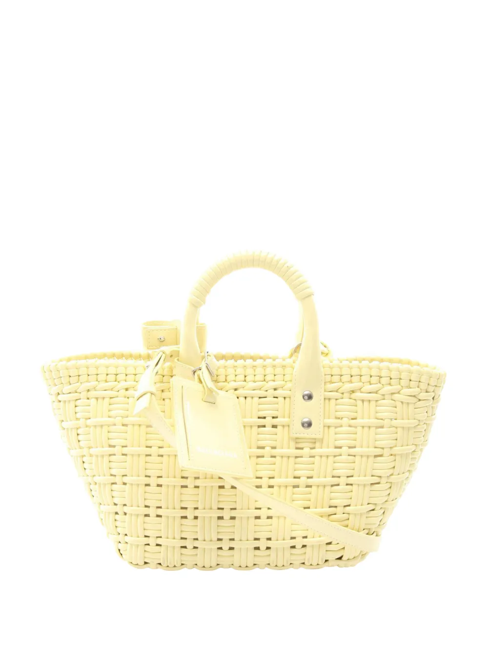 Balenciaga Pre-Owned 2018-2026 Faux Leather Bistro Panier XS satchel - Giallo