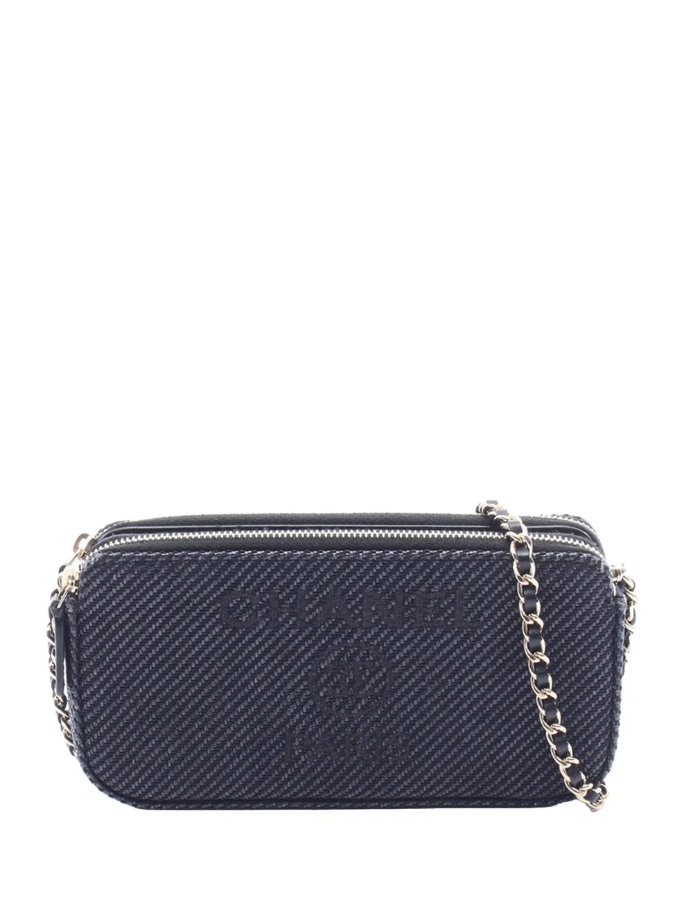 CHANEL Pre-Owned 2020 Denim Deauville Wallet On Chain crossbody bag - Blu