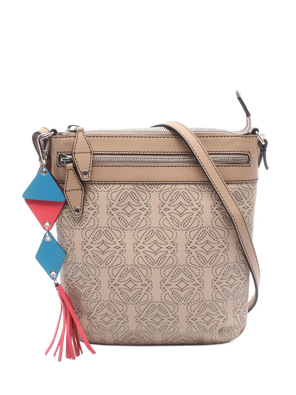 Loewe Pre-Owned 2010-2026 Leather Repeat Anagram crossbody bag - Toni neutri