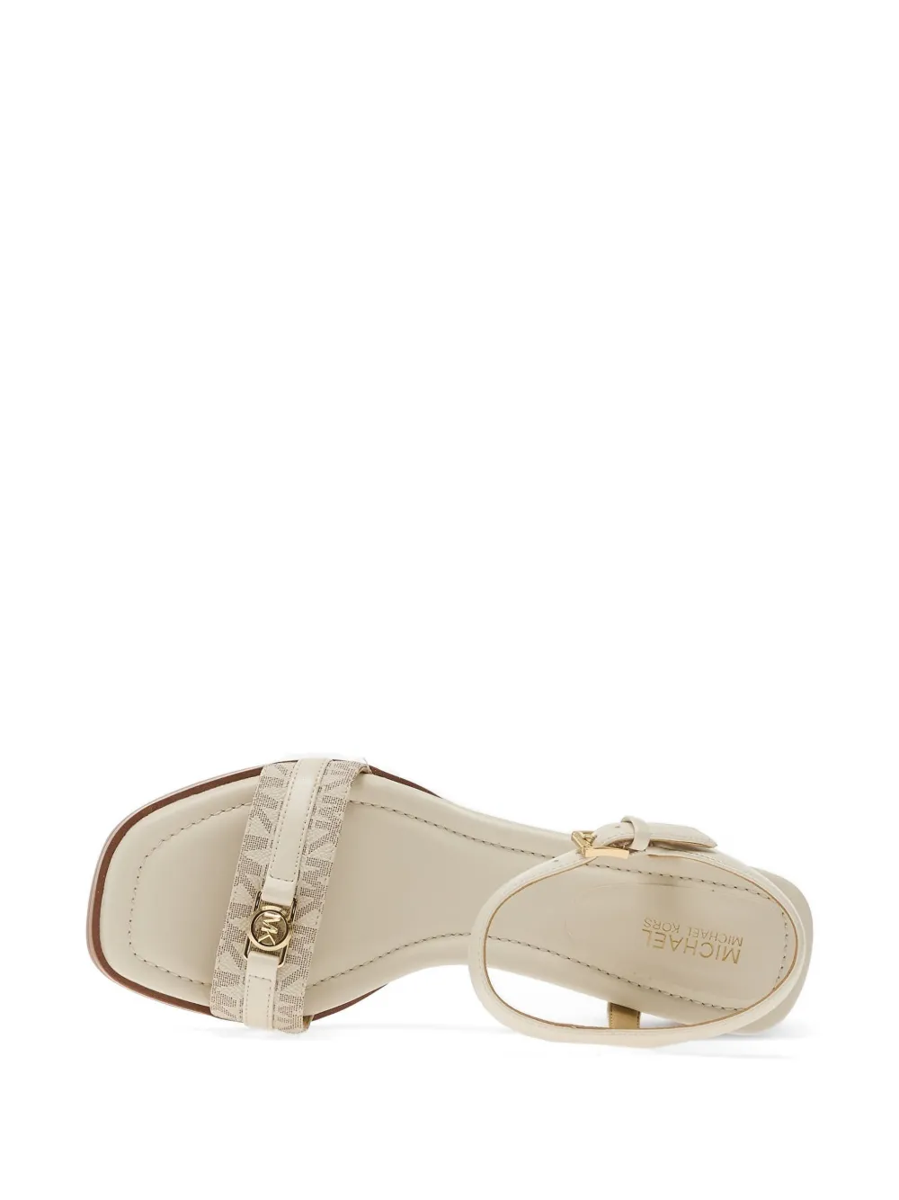Michael Kors Sandalen met monogram-print en gespsluiting Beige