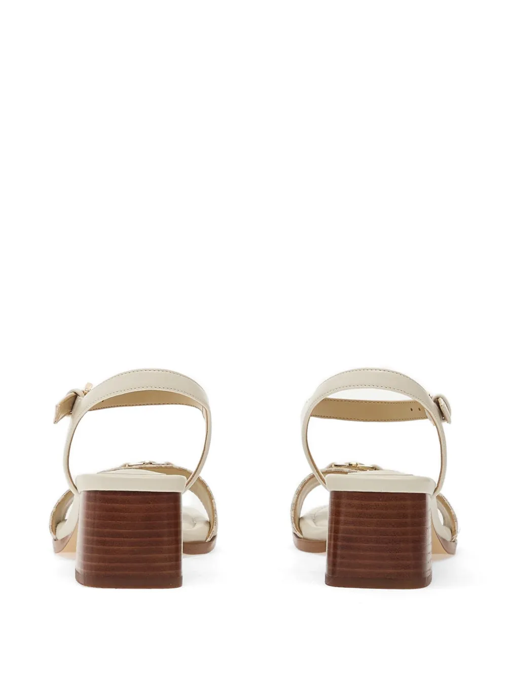 Michael Kors Sandalen met monogram-print en gespsluiting Beige