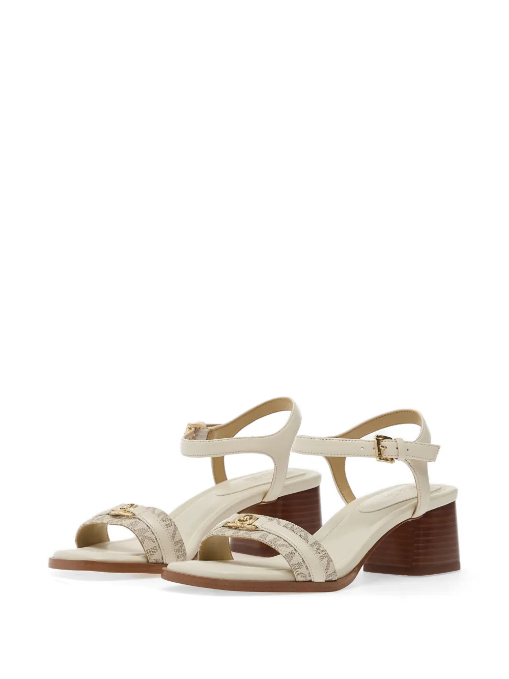 Michael Kors Sandalen met monogram-print en gespsluiting Beige