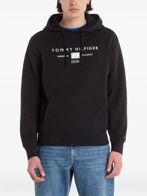 Tommy Hilfiger Brand Love logo-print drawstring cotton hoodie