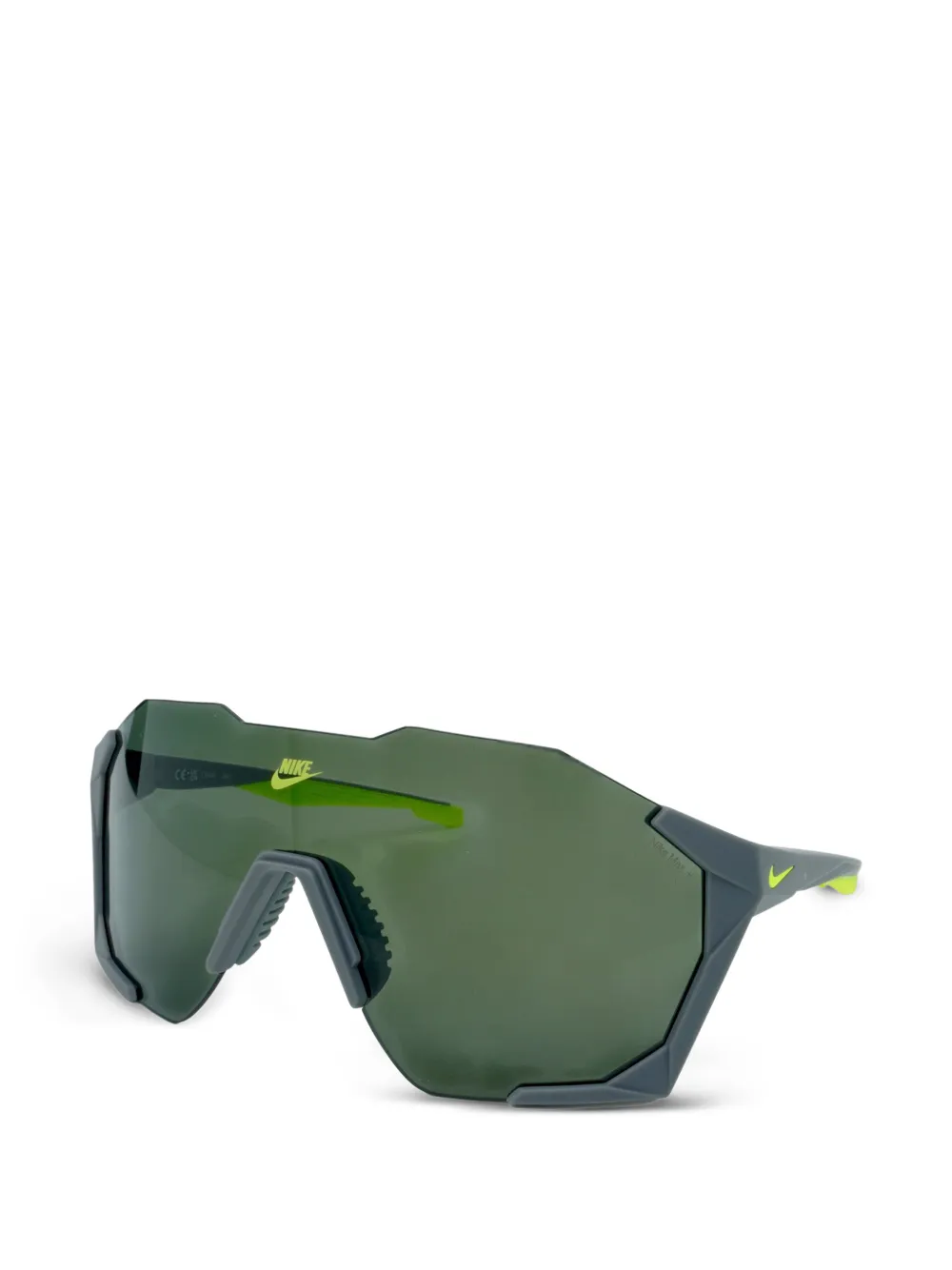 Nike Charged Shield zonnebril met geometrisch montuur Grijs