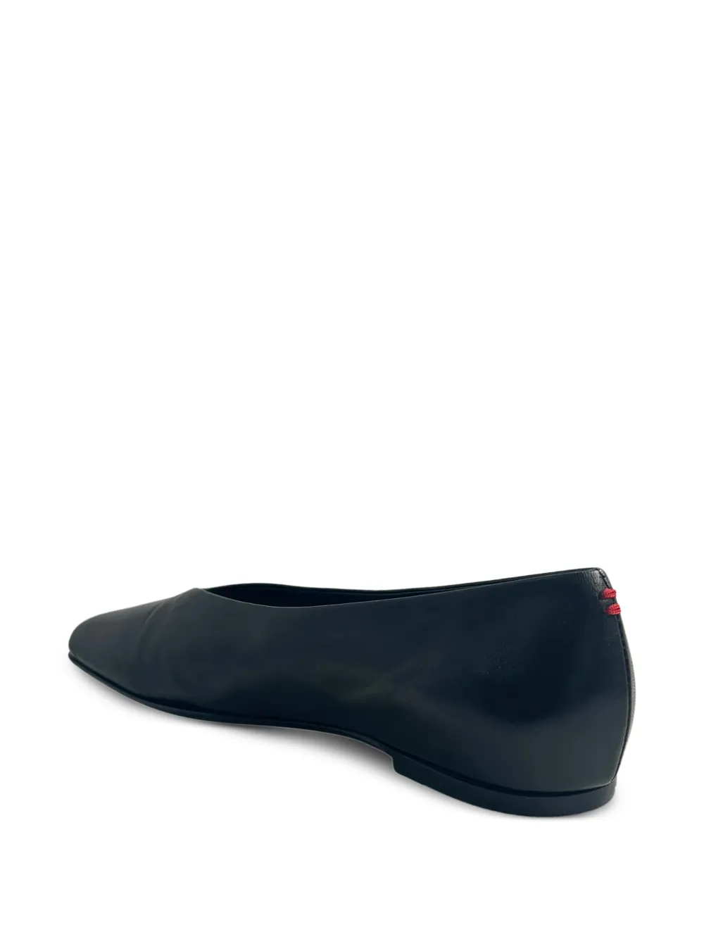 Halmanera square-toe leather ballet flats Zwart