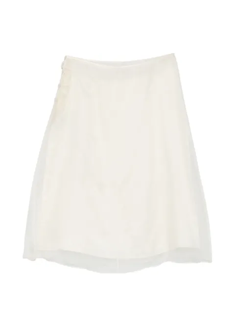 AMI Paris — sheer-overlay silk midi skirt