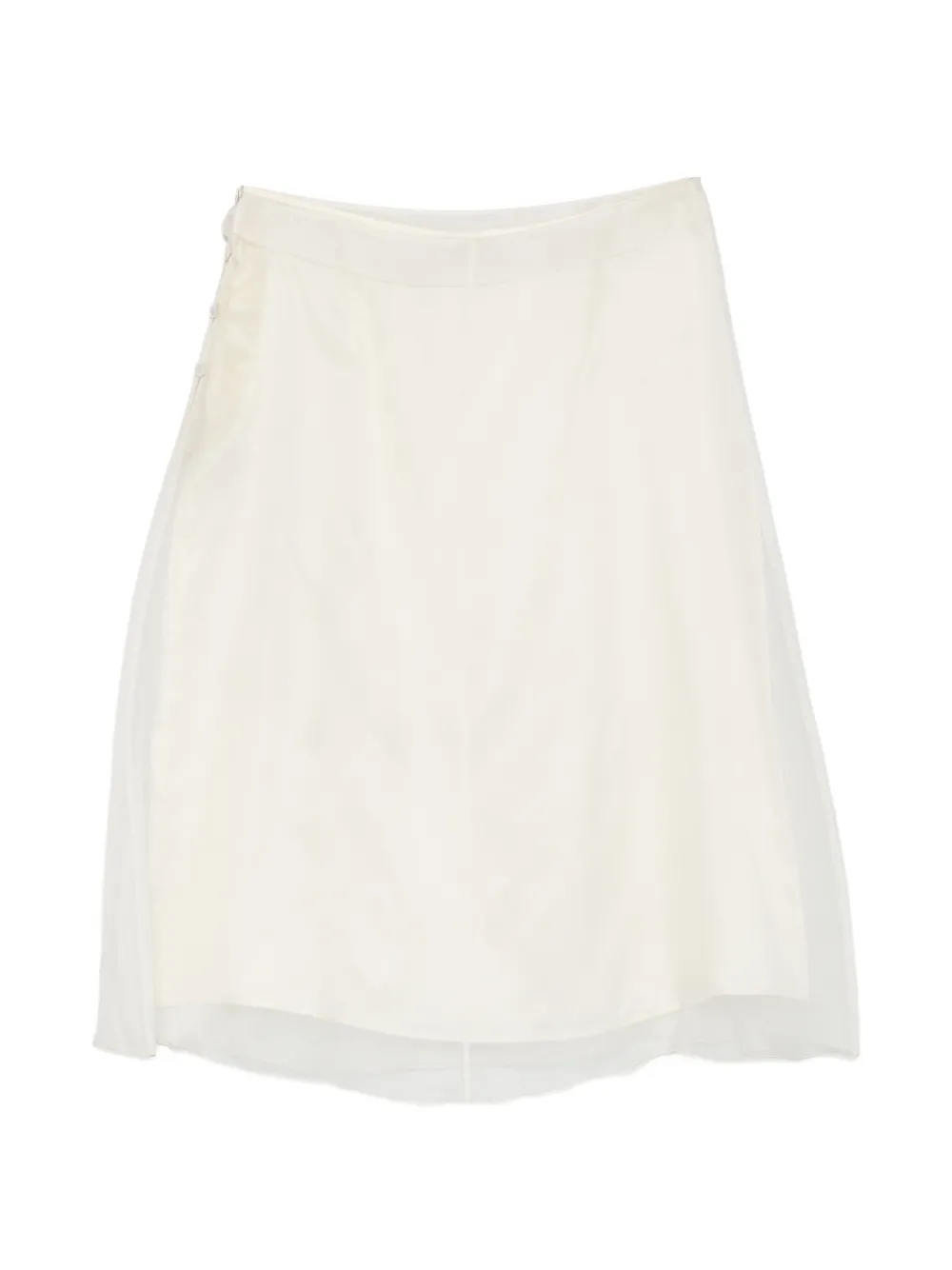  Ami Paris Gonna Midi Semi Trasparente - Bianco 