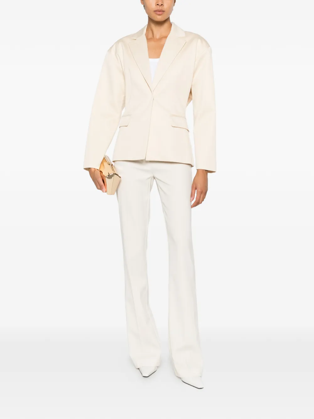 Patrizia Pepe Pantalon met split in de manchetten Beige