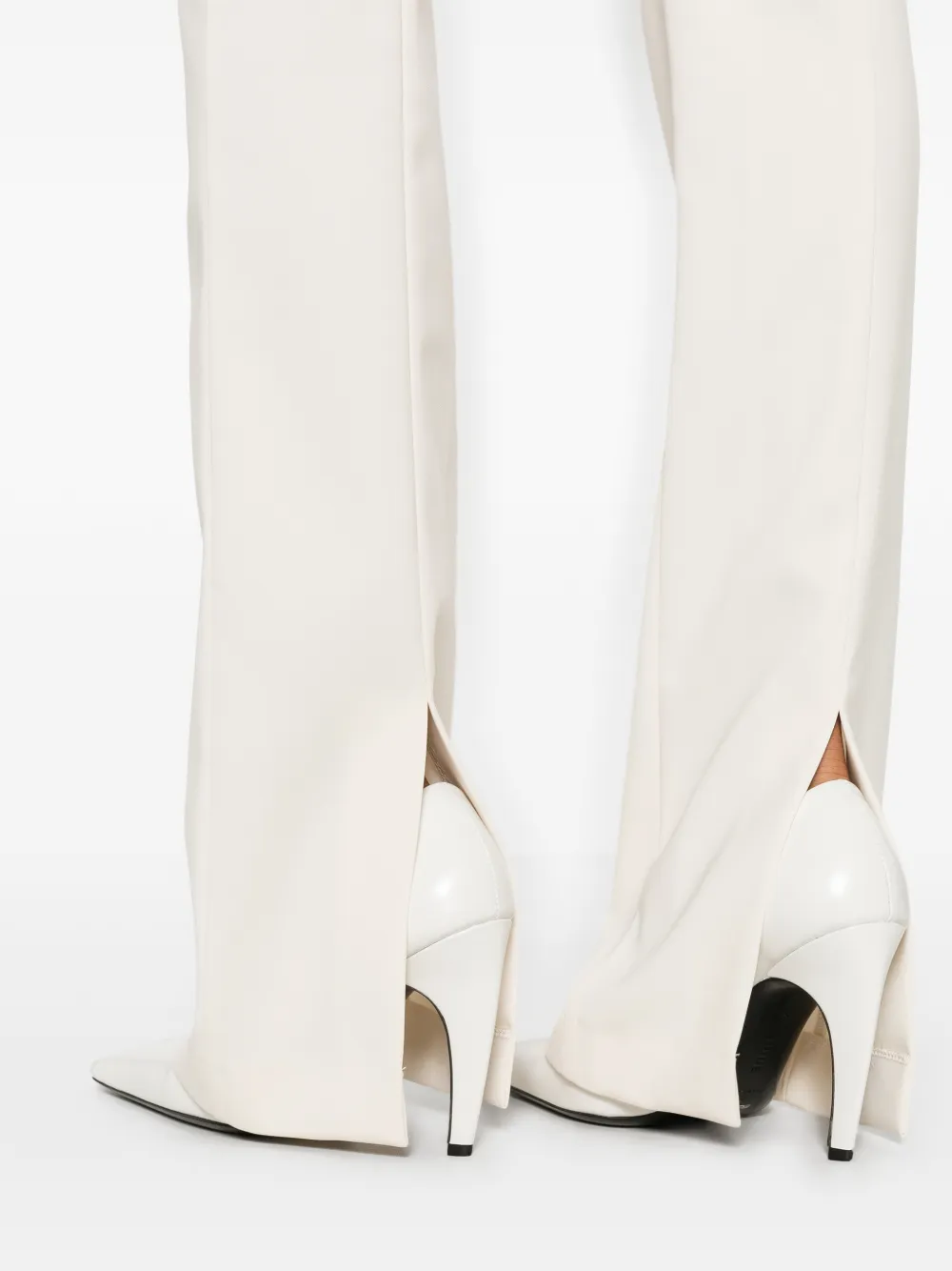 Patrizia Pepe Pantalon met split in de manchetten Beige