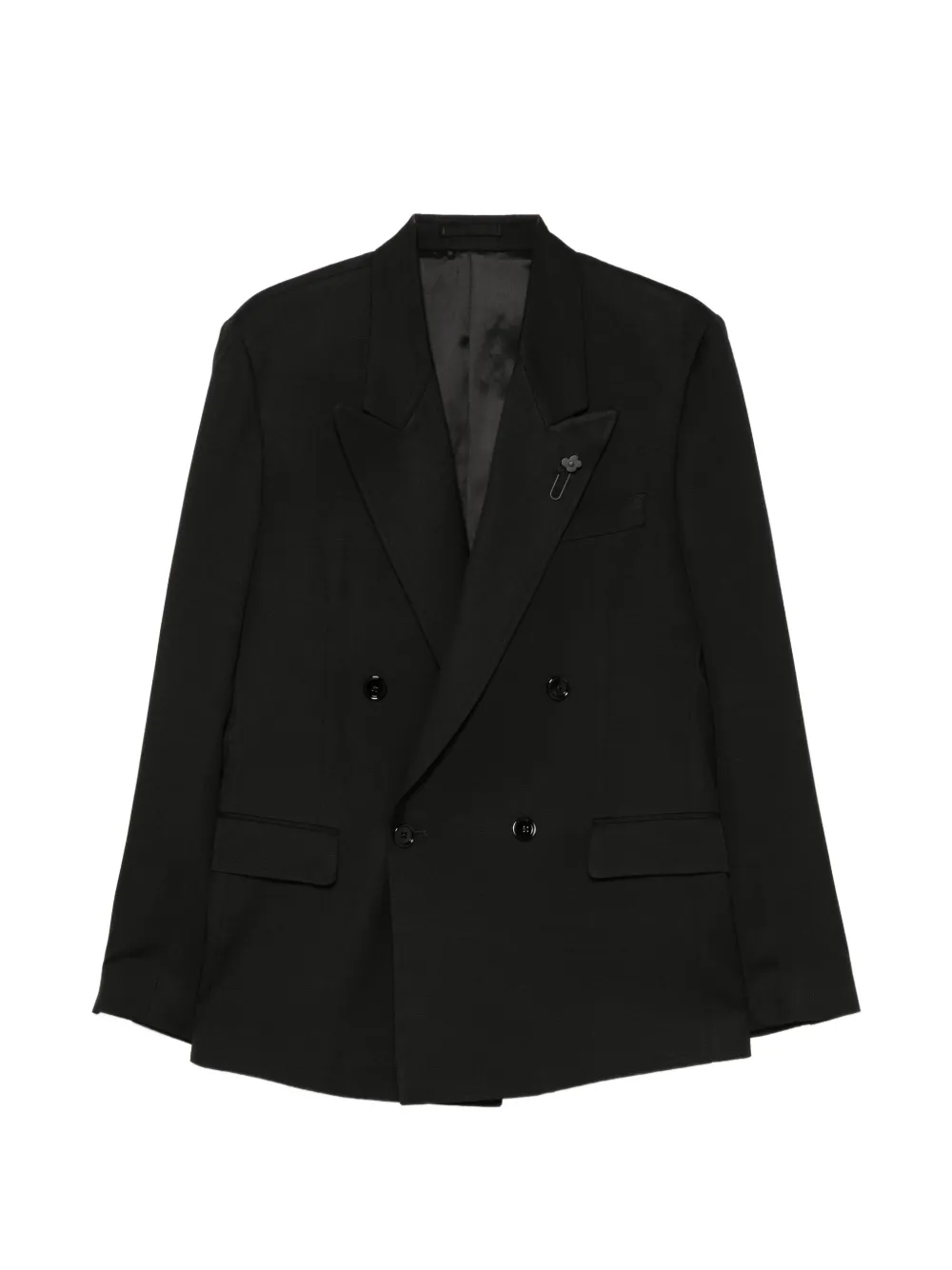 Lardini double-breasted peak-lapel blazer - Nero