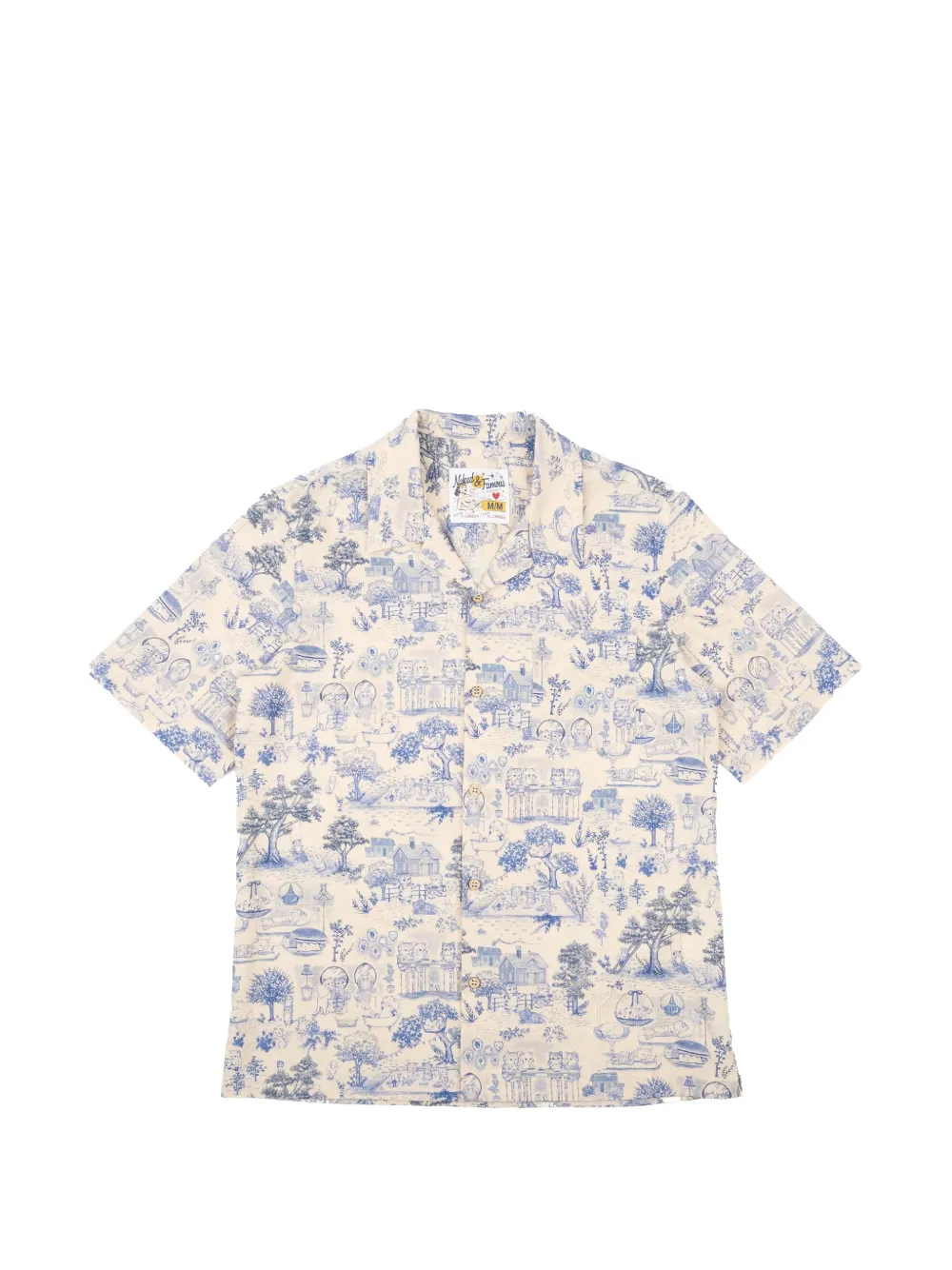 Naked and Famous Aloha cat-print shirt - Toni neutri