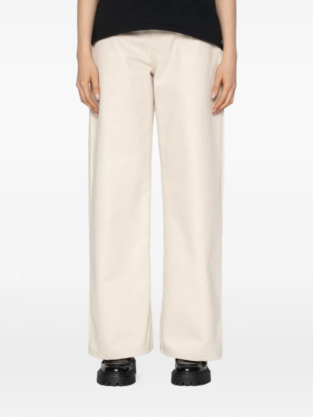 Naked and Famous Wide Wild West herringbone jeans - Toni neutri