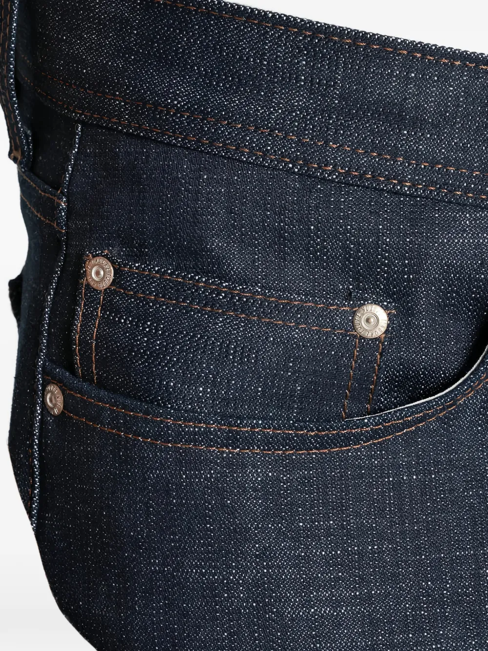 Naked and Famous Weird Guy Greencast stretch Selvedge jeans Blauw