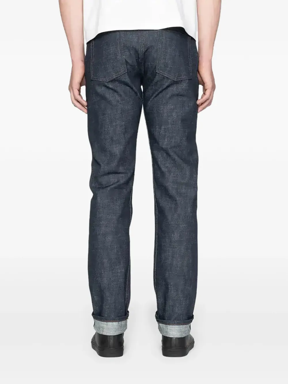 Naked and Famous Weird Guy Greencast stretch Selvedge jeans Blauw