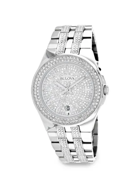 Bulova Swarovski crystal-embellished 42mm watch