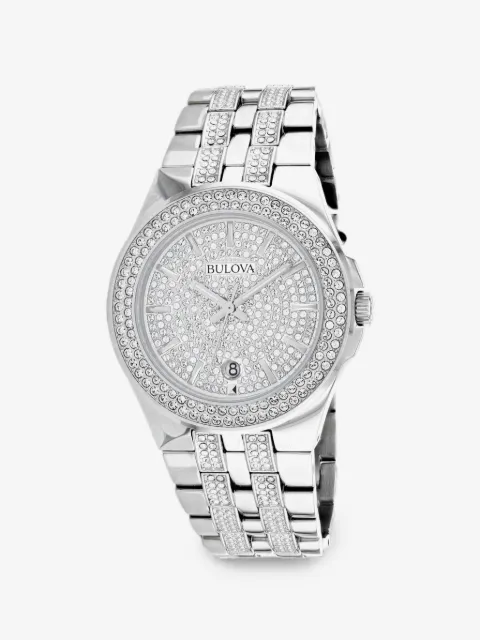 Bulova Swarovski crystal-embellished 42mm watch