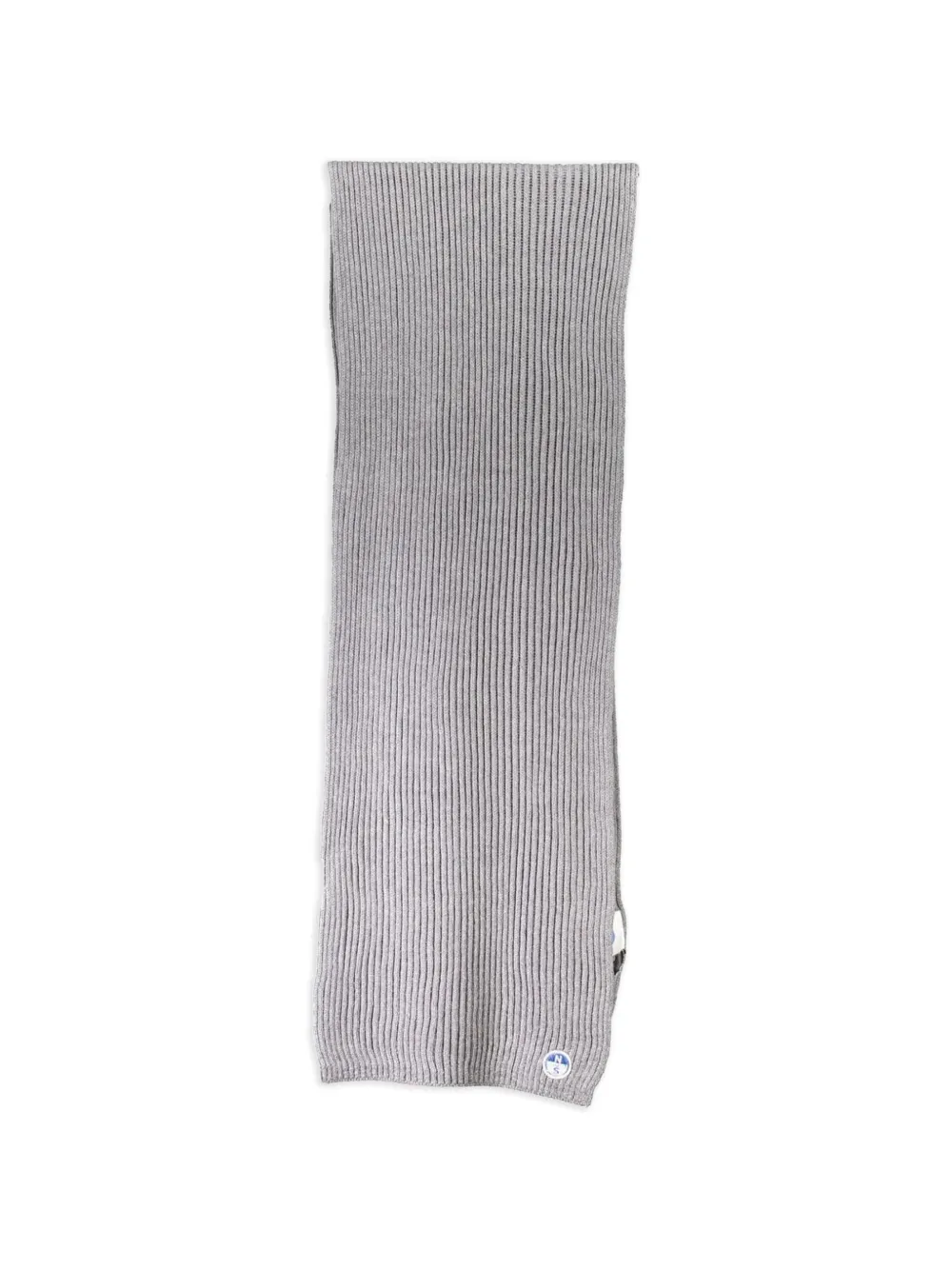 North Sails ribbed-knit logo-patch scarf - Grigio