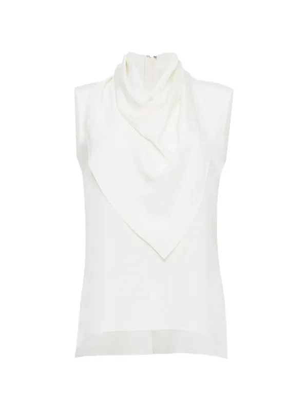 Adam Lippes Draped-neck Top in White
