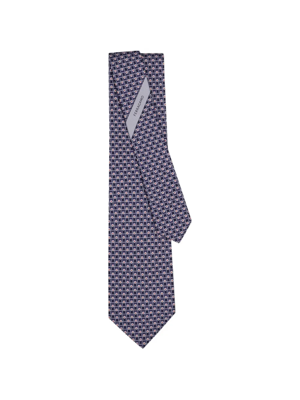 Ferragamo Tournament-print silk tie - Blu