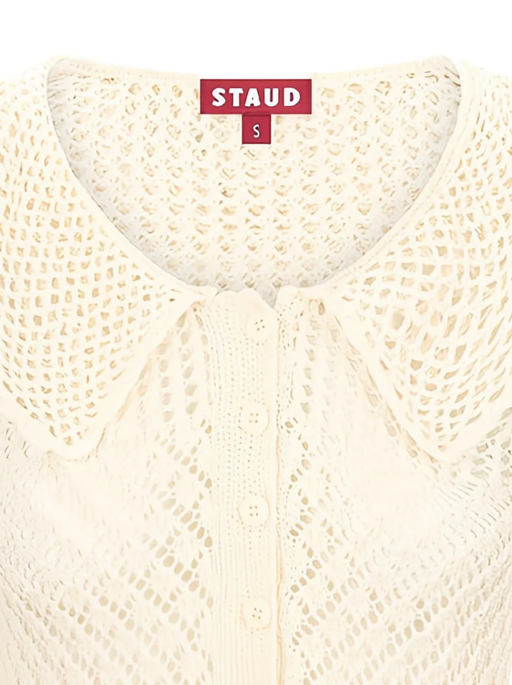 STAUD Vienna opengebreid vest Beige