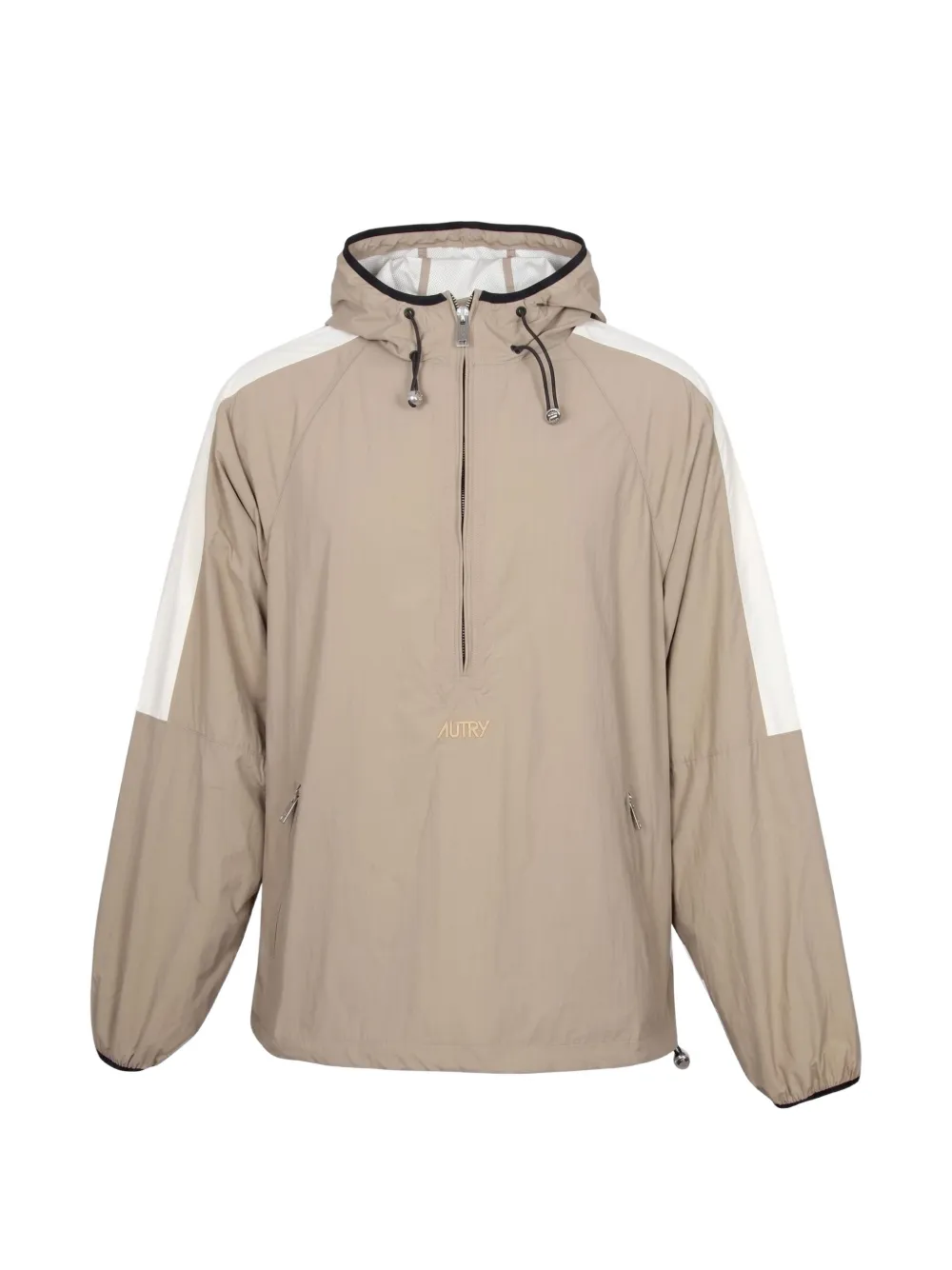 Autry panelled half-zip hooded jacket - Nude