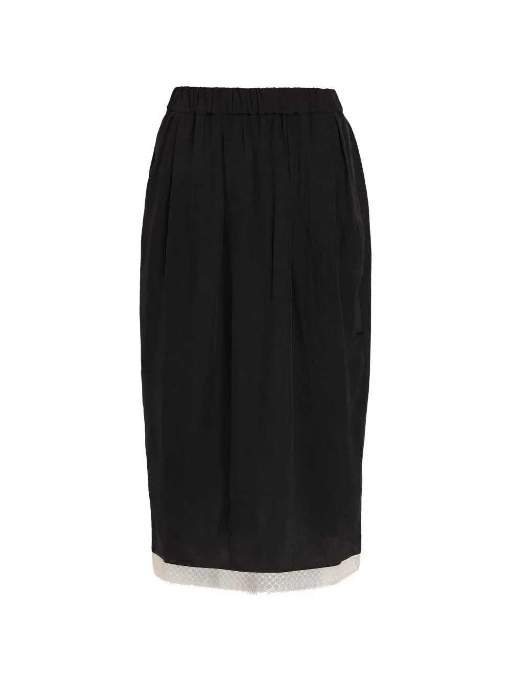 Maria McManus lace-trim midi skirt - Nero