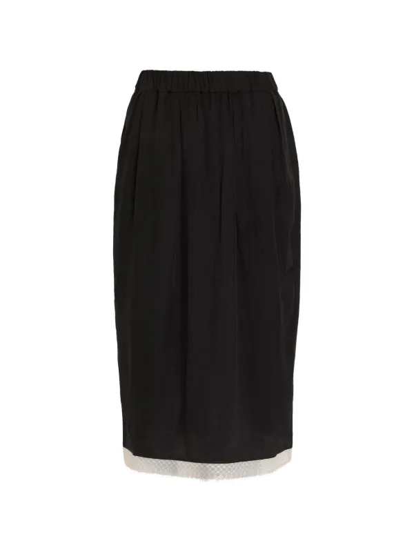 Maria McManus Lace-trim Midi Skirt in Black