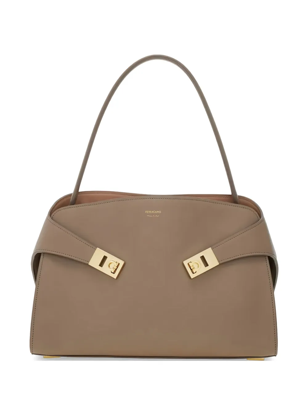 Ferragamo Borsa tote Hug media in pelle - Toni neutri