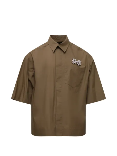 Simone Rocha floral-embellished short-sleeve shirt