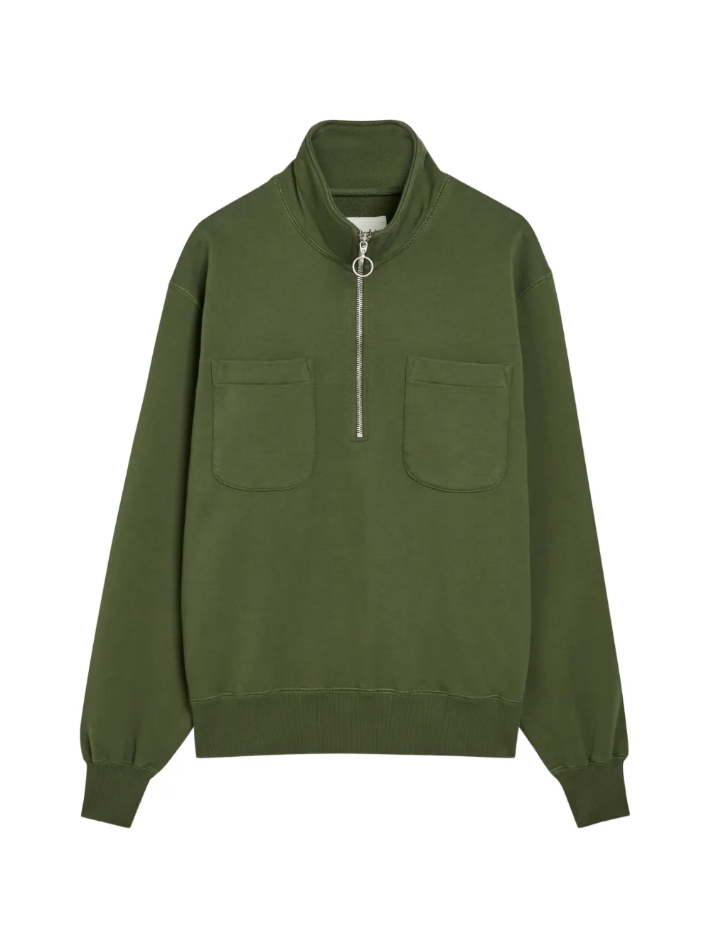 Drake's half-zip patch-pocket sweatshirt - Verde