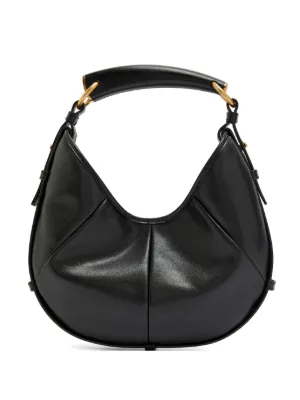 Saint Laurent Cassandre Drawstring Leather Shoulder Bag | Black
