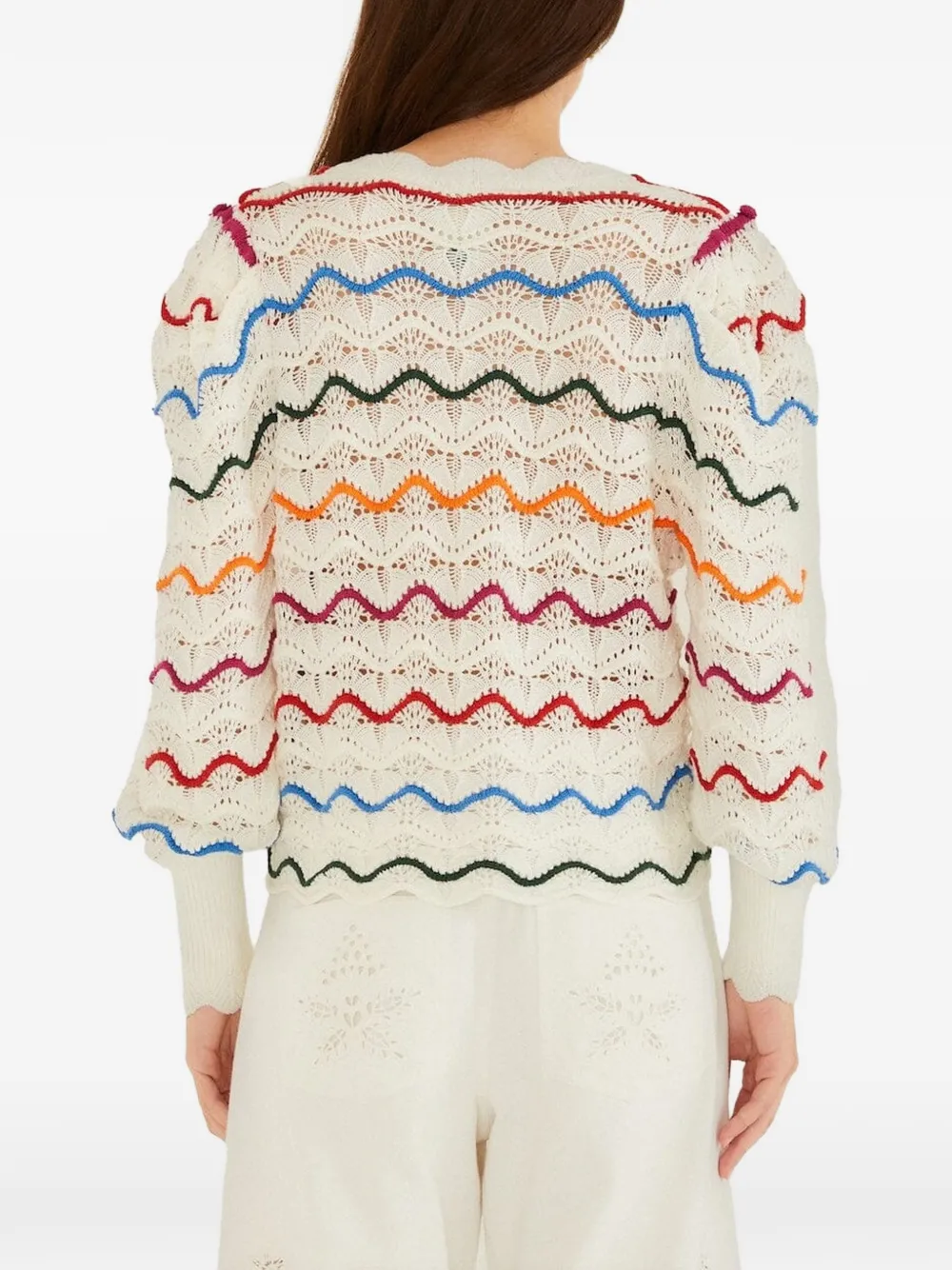 FARM Rio Gebreid vest met gewelfde afwerking Beige