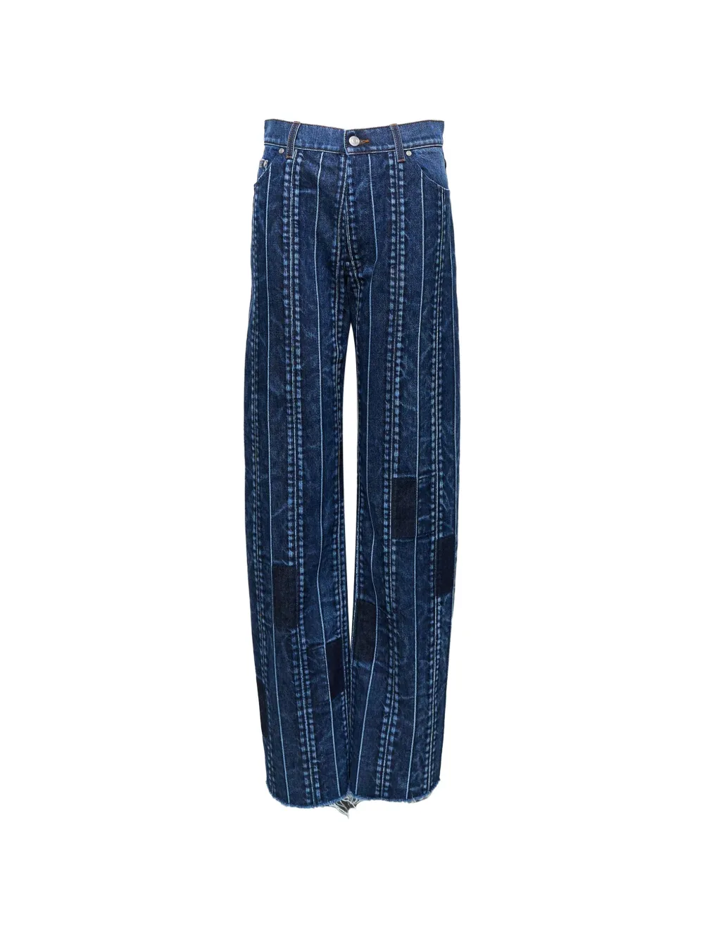 Stella McCartney pinstripe-pattern patchwork jeans - Blu