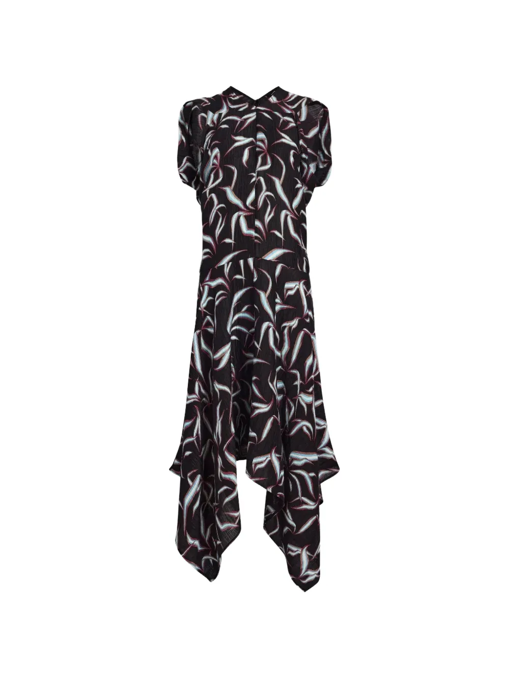 Proenza Schouler Sybella matelassé-effect asymmetric midi dress - Nero